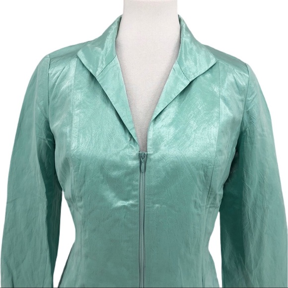 Lafayette 148 New York Blue/Green 3/4 Sleeve Blazer - Picture 2 of 11